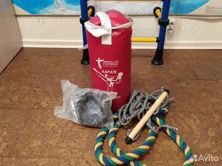 Боксерский мешок детский, канат, кольца, трапеция