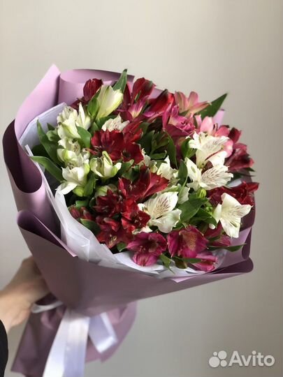 Цветы, букет альстромерий, доставка