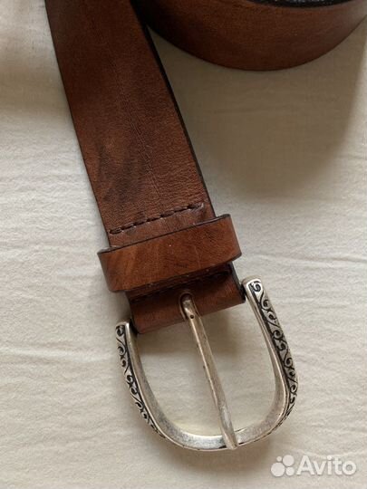 Ремень кожаный коричневый
