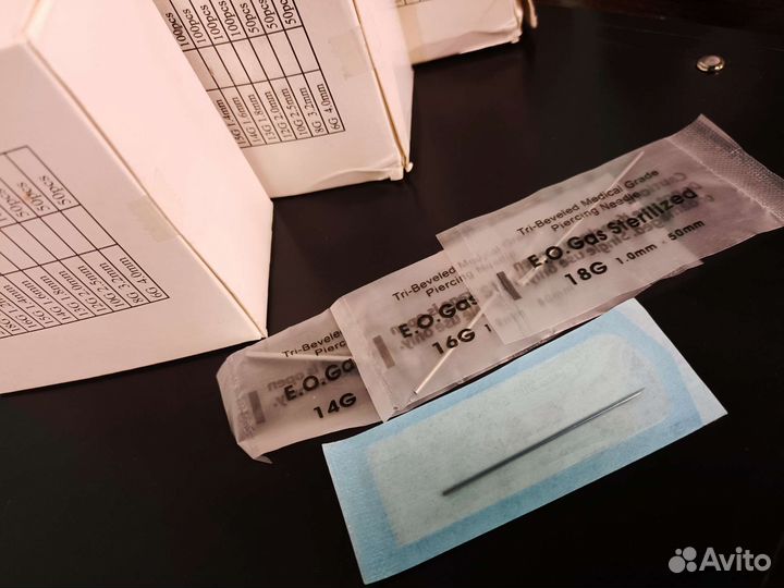 Иглы для пирсинга разного размера