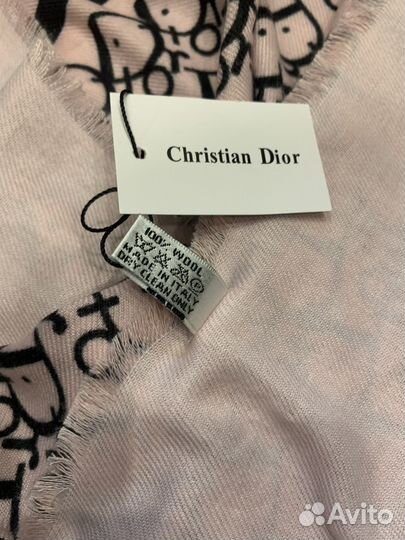 Платок шерстяной Dior розовый теплый мягкий