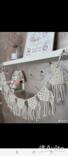 Гирлянда на детскую кроватку бохо сканди макраме