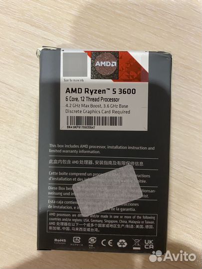 Комплект Ryzen 5 3600+ плата A520+ DDR4 16gb+Кулер