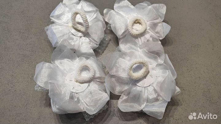 Банты для волос белые