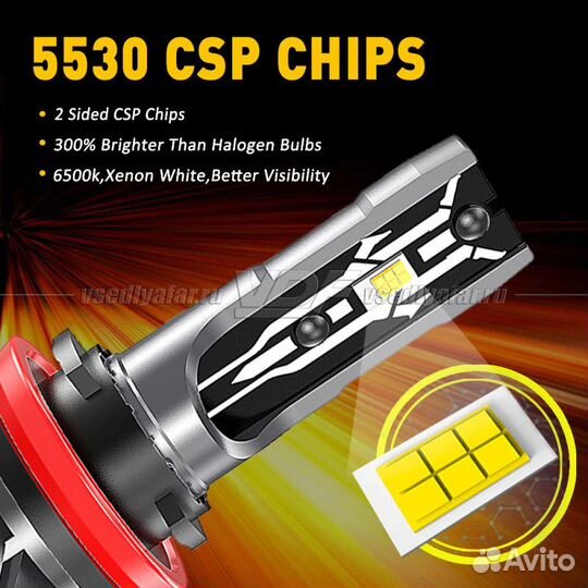 Светодиодные лампы E2 Цоколь 9006 (HB4) 6000K