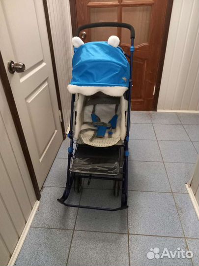 Детские санки коляска с колесами