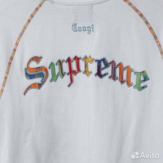 Футболка Supreme x coogi оверсайз белая