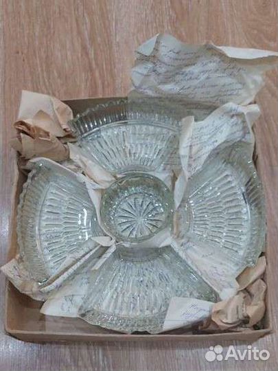 Хрустальная менажница СССР