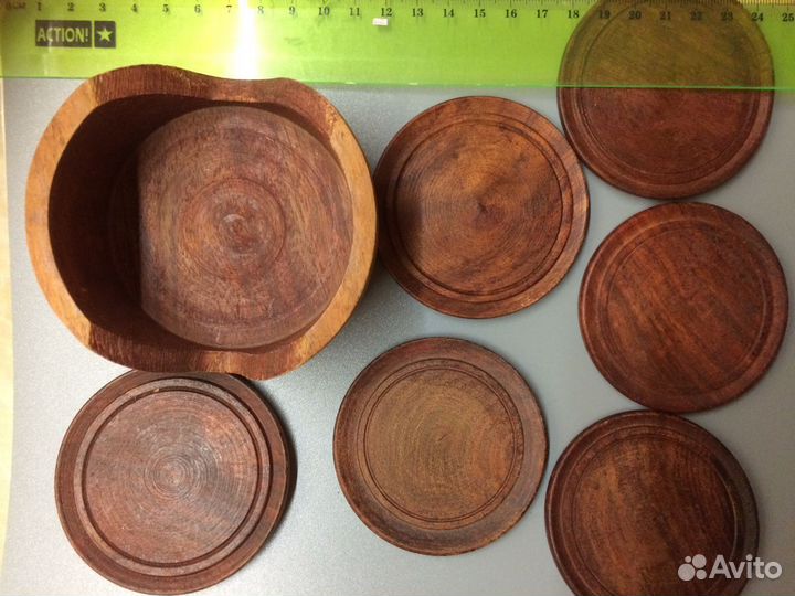 Подставка под бокал стакан - красное дерево