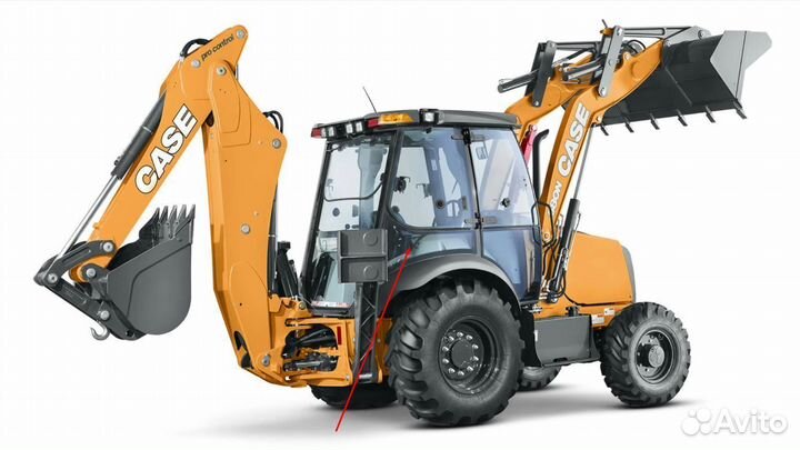 Стекло за дверью правое нижнее для погрузчика case