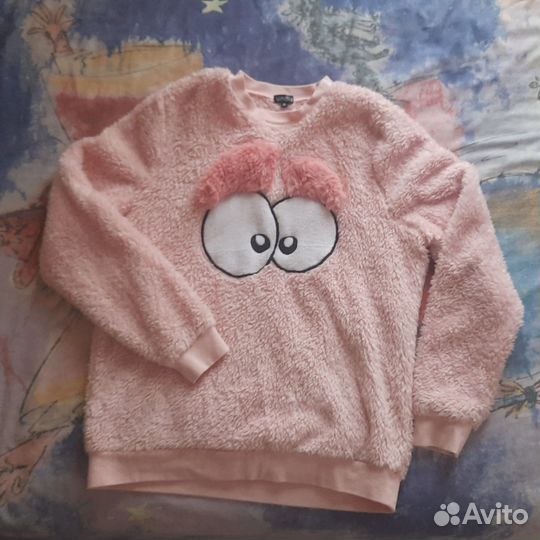 Пушистая розовая детская кофта