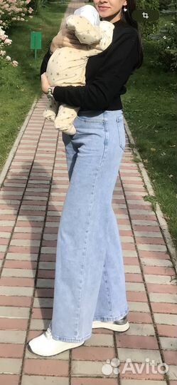 Джинсы широкие летние 46