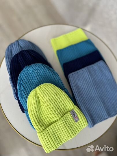 Шапка+снуд новые от 1 до 12 лет