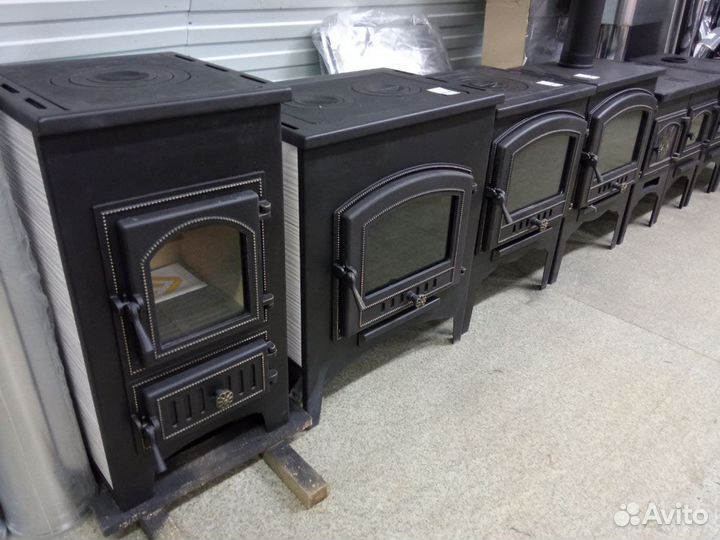 Печь камин чугунная плита дверка со стеклом