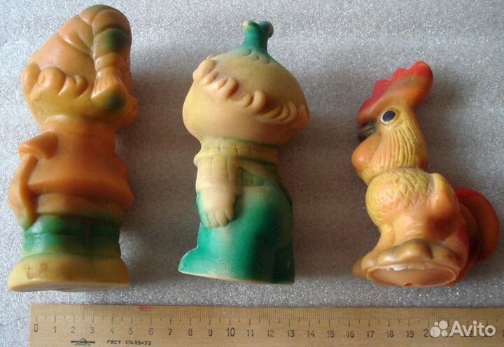 3 резиновых игрушки - фигурки СССР 60-70-е