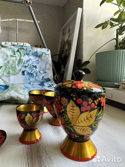 Новый Набор посуды хохлома