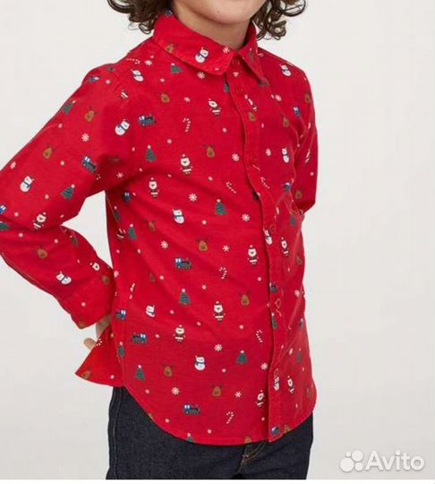 Рубашка новогодняя 122
