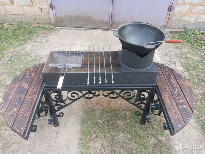 Мангал с печью под казан