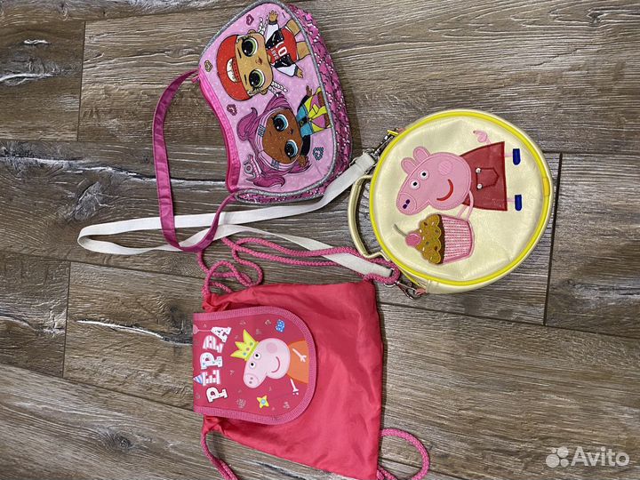 Сумка детская (3шт) свинка Пеппа, lol