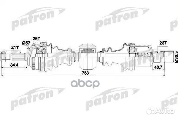 Полуось прав renault: clio II 1.2/1.2 16V/1.4/1.4