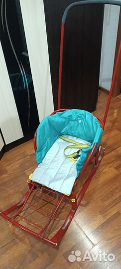 Санки детские с выдвижными колесами