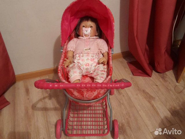 Кукла реборн силиконовая девочка(с коляской)