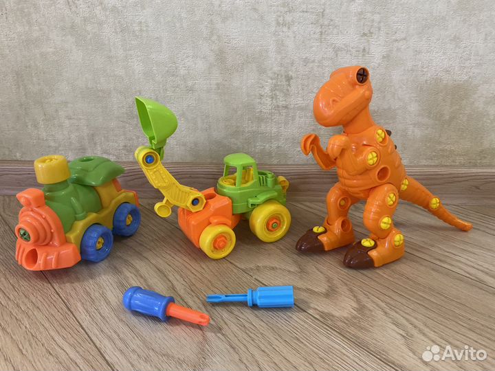 Конструктор с отверткой детский комплект 3 шт