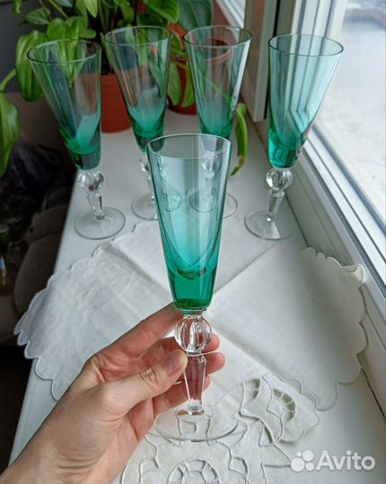 Фужеры СССР Суздаль Гусь Хрустальный 5 штук