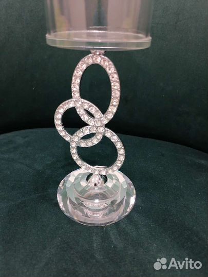 Подсвечник новый. Стекло и стразы