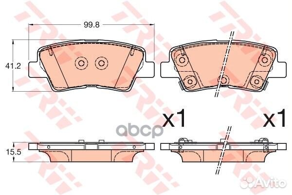 Колодки тормозные дисковые зад GDB3594 TRW