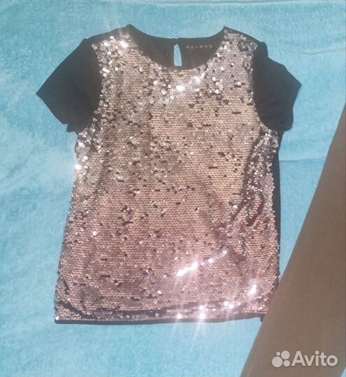 Брюки mango и футболка с пайетками