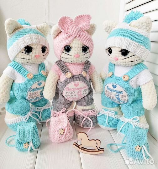 Кошка вязаная Кошка ручной работы. Кот плюшевый