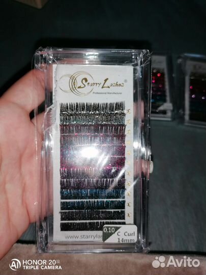 Ресницы для наращивания цветные,блестящие