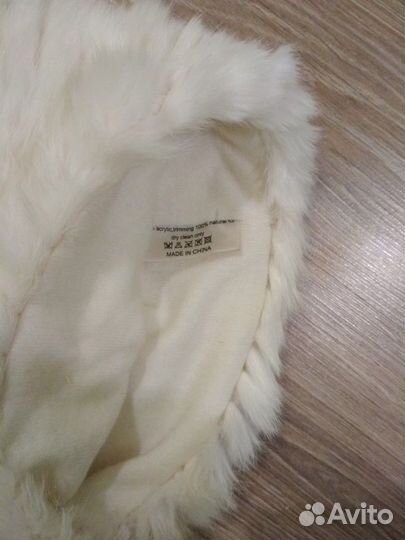 Шапка из меха кролика, вязанная