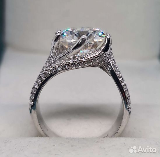 Кольцо с бриллиантом (муассанитом) 5ct