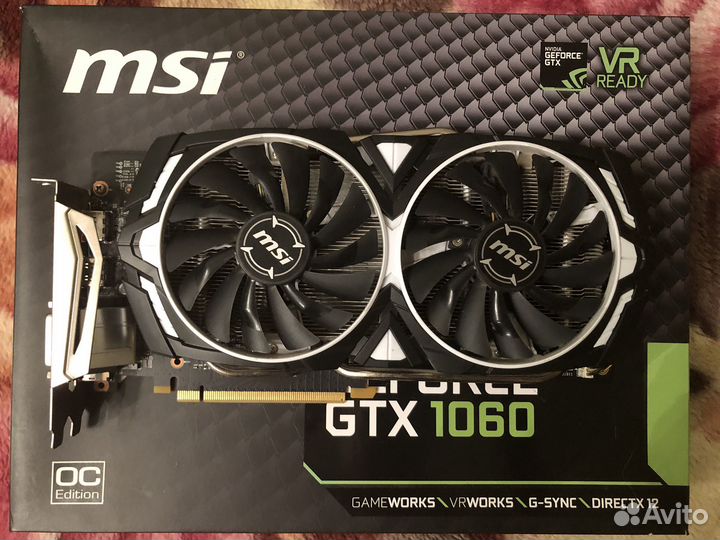 Видеокарта MSI GTX 1060 3GB armor OCV1