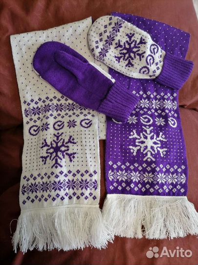 Шапка и снуд зима, женский набор