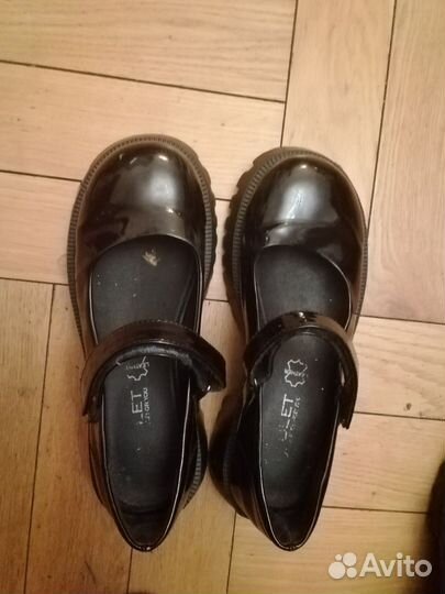 Туфли школьные черные лакированные мэри джейн 34