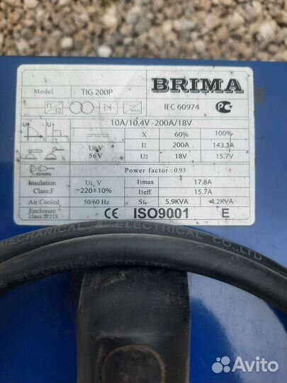 Сварочный инвертор brima tig 200p