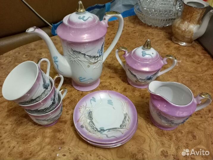 Сервиз Дракон Гейша костяной фарфор
