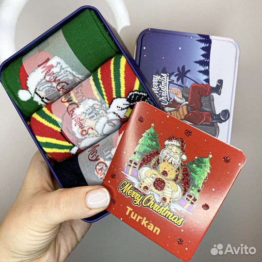 Носки мужские новогодние в подарочной упаковке