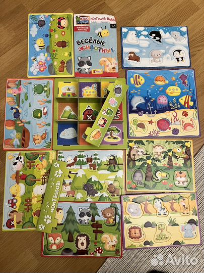 Игры монтессори 1-4 Веселые животные