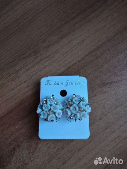 Бусы, серьги