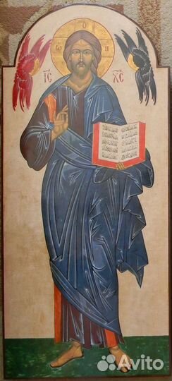 Пару ростовых икон Спасителя и Богородицы