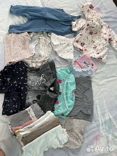 Пакет одежды на девочку 9 мес -1,5
