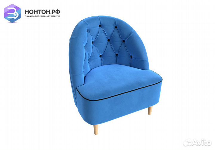 Кресло Амиса велюр голубой