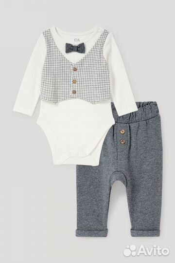 Комплект новый C&A, боди и штаны, 62 размер