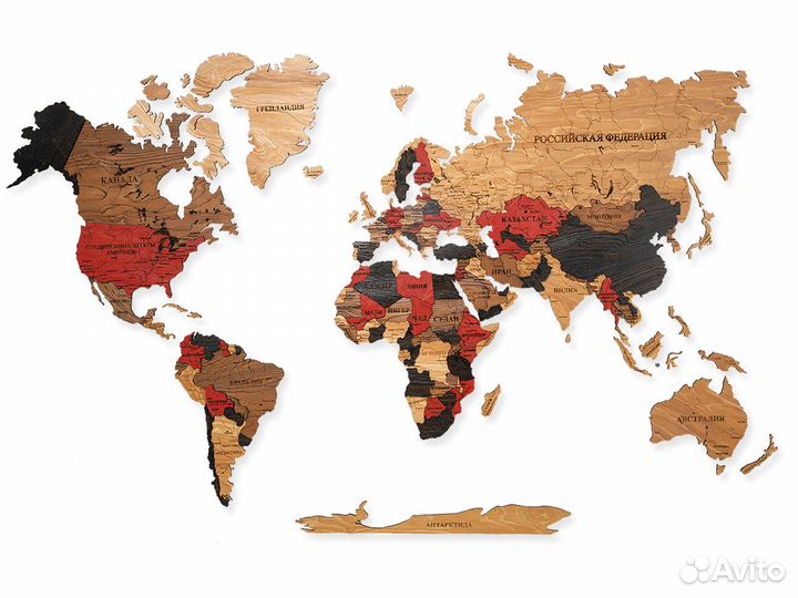 Деревянные карты мира в Щёлково