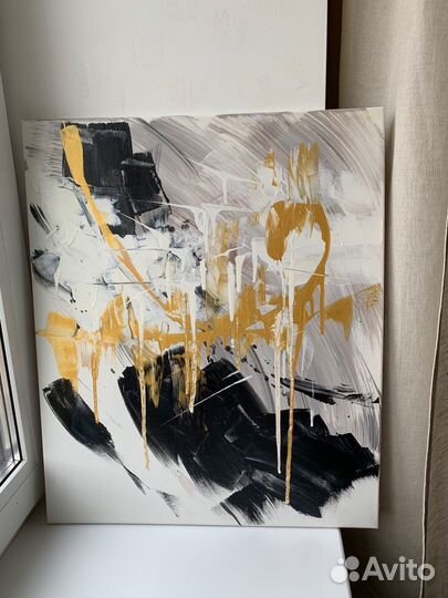 Картина акрилом на холсте абстракция