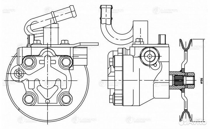 Насос гур Kia Rio 05- 1.4i Luzar